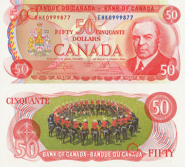 50 dollars 1973 - Plate numbers locations