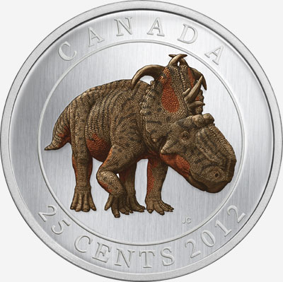 2012 25-CENT PREHISTORIC ANIMALS - PACHYRHINOSAURUS LAKUSTAI