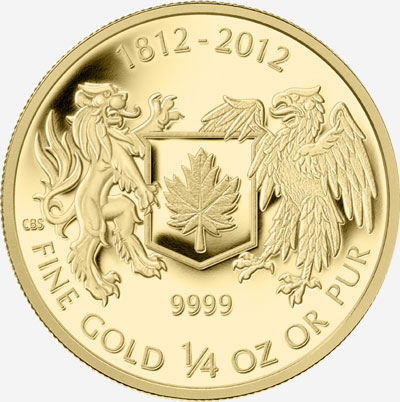 Pièce de 10 $ en or pur 2012 - La guerre de 1812