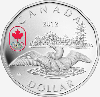 2012 $1 FINE SILVER LUCKY LOONIE