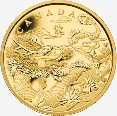 2012 GOLD FRACTIONAL COIN SET - THE YEAR OF THE DRAGON