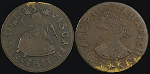 Canada, jeton « Vexator canadiensis » de un demi-penny, vers 1820