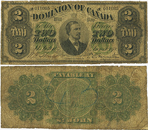 Dominion of Canada 2 dollars 1878 - St. John - VG-10