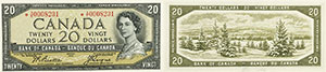 Banque du Canada 20 dollars 1954 Devil's Face