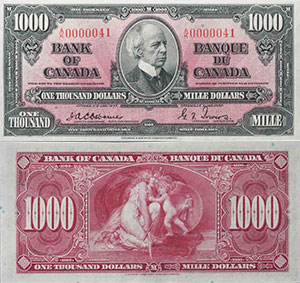 1000 dollars 1937 - Canada