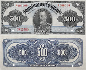 500 dollars 1925 - Canada