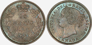 10 cents 1893 Flat Top - Canada