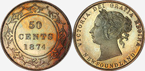 50 cents 1874 Terre-Neuve - Canada