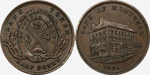 Bank of Montreal 1/2 penny 1839