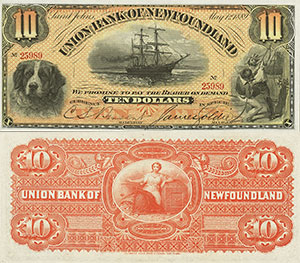 Union Bank of Newfoundland 10 dollars 1889 - Canada
