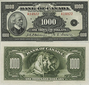 1000 dollars 1935 - Canada