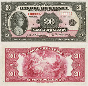 20 dollars 1935 - Canada