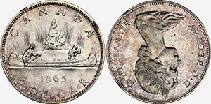 1 dollar 1965 Small Beads Blunt 5 Canada