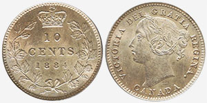 10 cents 1884 Canada