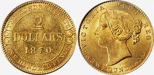 2 dollars 1870 Newfoundland Obverse # 2