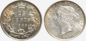 25 cents 1889 Canada