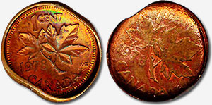 1 cent 1978 - Coin bouchon double revers
