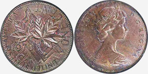 1 cent 1978 - Struck on United States 1 cent 1973