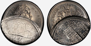 50 cents 1973 - Décentré, double frappe et effet miroir