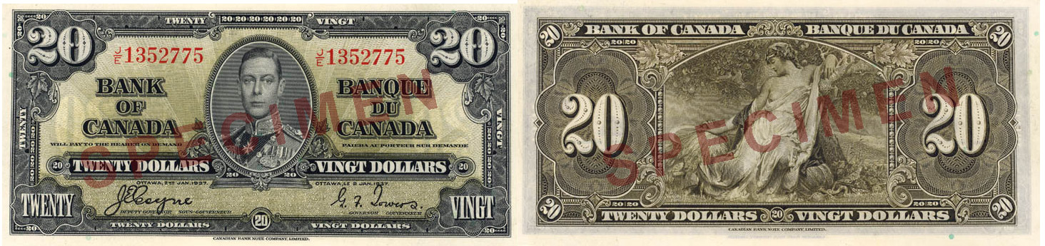20 dollars 1937 - Billet de banque du Canada