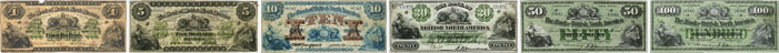 Bank of British North America banknotes of 1877