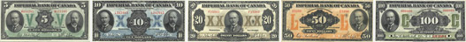 Billets de l'Imperial Bank of Canada de 1923