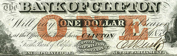 Bank of Clifton - 1 signature