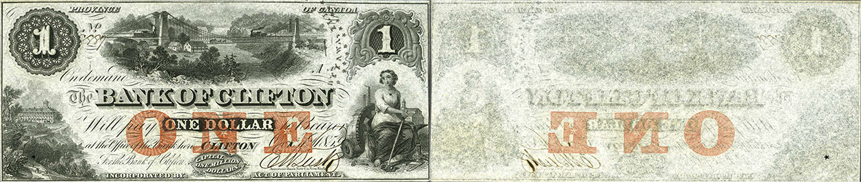1 dollar 1859 - Bank of Clifton banknotes
