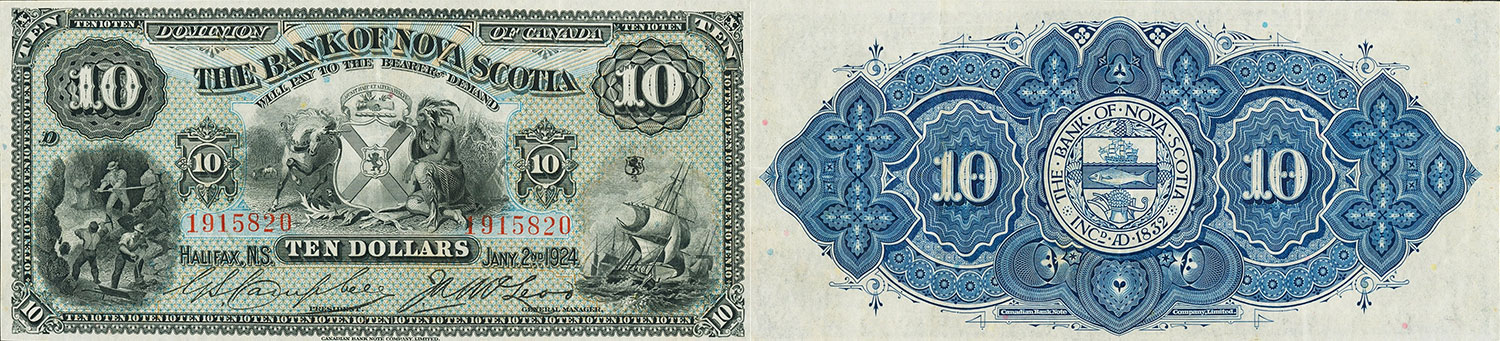 10 dollars 1924 - Bank of Nova Scotia banknotes