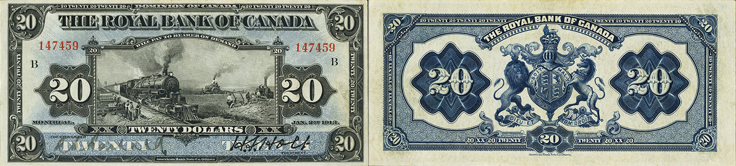 20 dollars 1913 - Royal Bank of Canada banknotes