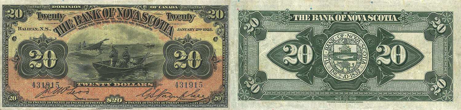 20 dollars 1925 - Bank of Nova Scotia banknotes