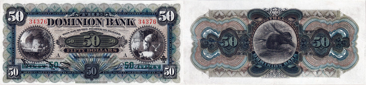 50 dollars 1925 - Dominion Bank banknotes