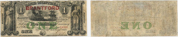 Billet de 1 dollar 1849 - Bank of Montreal banknotes