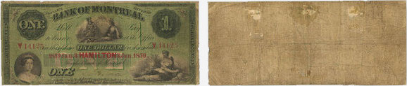 1 dollar 1859 - Bank of Montreal banknotes