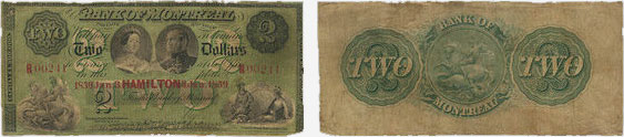 2 dollars 1859 - Bank of Montreal banknotes