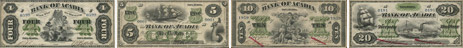 Bank of Acadia banknotes of 1872