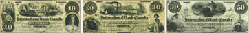 Billets de l'International Bank of Canada de 1859