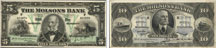 Billets de la Molsons' Bank de 1912