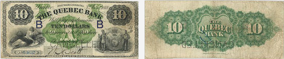 10 dollars 1888 - Quebec Bank