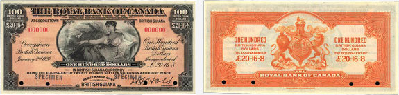 100 dollars 1920 - Royal Bank of Canada banknotes