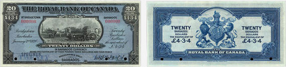 20 dollars 1920 - Royal Bank of Canada banknotes