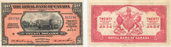 20 dollars 1938 - Royal Bank of Canada banknotes