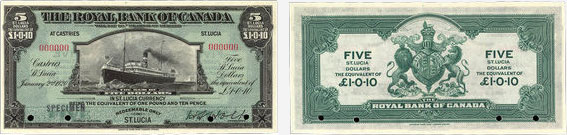 5 dollars 1920 - Royal Bank of Canada banknotes