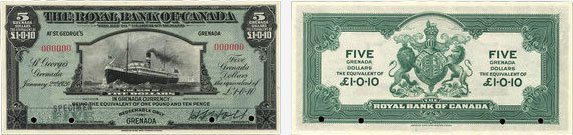 5 dollars 1920 - Royal Bank of Canada banknotes