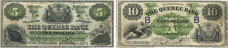 Quebec Bank banknotes of 1888