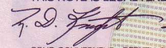 M.D. Knight - Signature on canadian banknote
