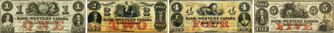 Bank of Western Canada banknotes of 1859