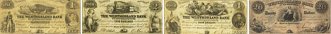 Billets de la Westmorland Bank de 1856