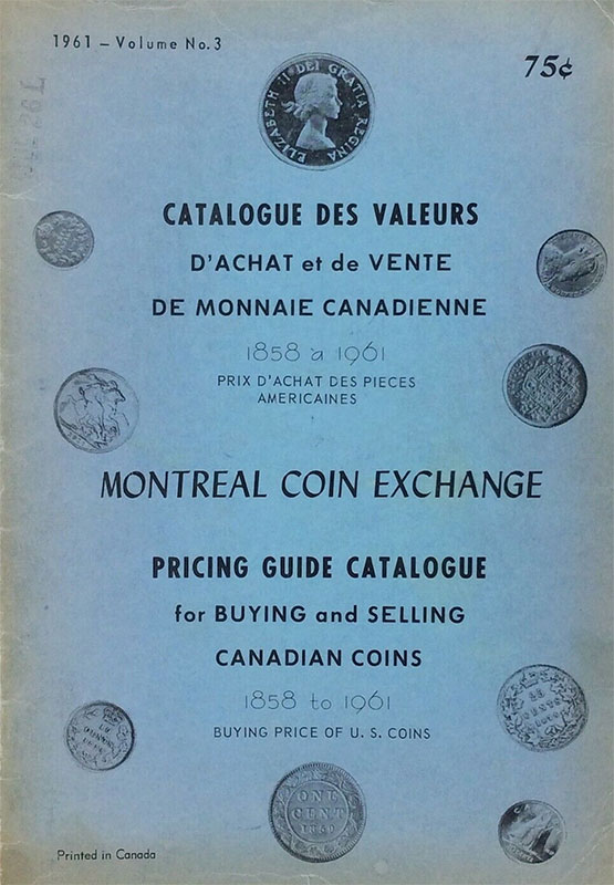 Catalogue de Valeurs d'Achat et de Vente de Monnaie Canadienne No. 3