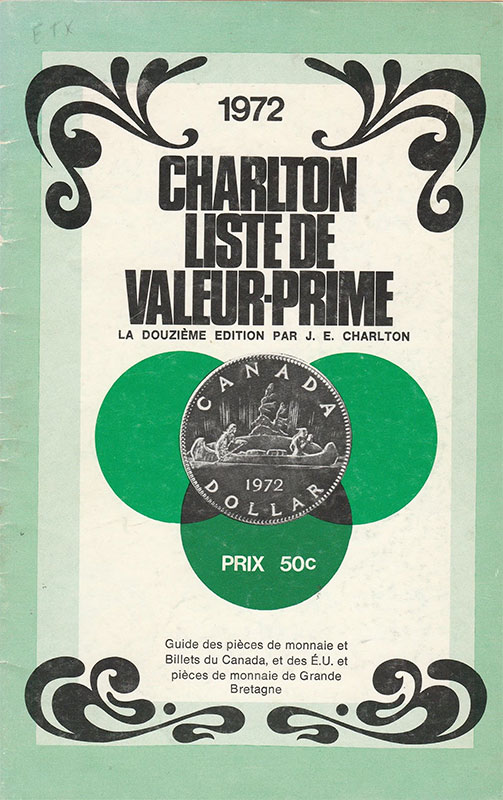 Liste de Valeur-Prime 1972 des Pièces de Monnaie et Billets du Canada et de États-Unis et Pièces de Monnaie de Grande-Bretagne